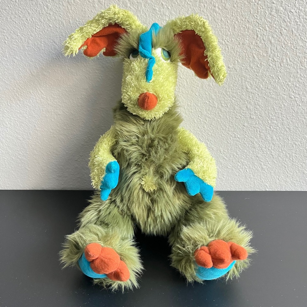 VTG Manhattan Toy Galoompagalot Trilby Monster Dragon Plush Green Collectable